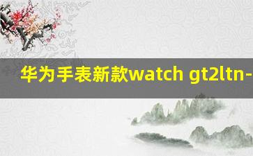 华为手表新款watch gt2ltn-b19